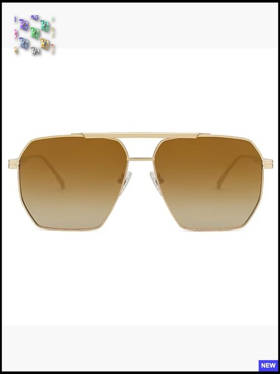 Retro Oversized Square Polarized Sunglasses Classic Metal Frame UV Protection main image 2